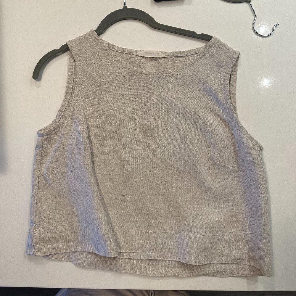 Elizabeth Suzann Petra Crop Midweight Linen // Size S - Flax